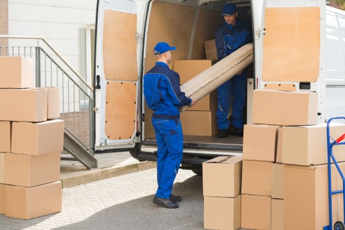 Removal van ready for a local home move in Upton