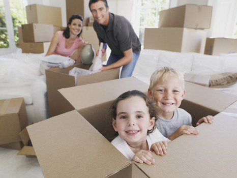 House moving service in Upton with boxes and furniture ready for transport