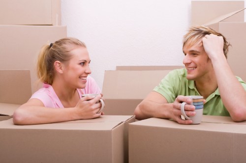 Local moving van loading furniture and boxes