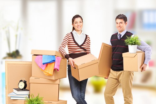 Commercial office moving preparation in a Upton building