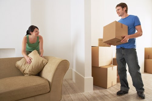 Office relocation items arranged for safe removal